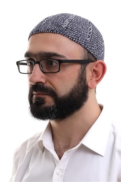 İhvan Online Lacivert Gri Kışlık Çift Renk Kadife Namaz Takkesi