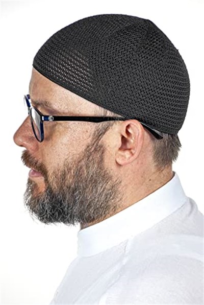 İhvan Online Lüks Çelik Örme Namaz Takkesi Siyah 1 Adet