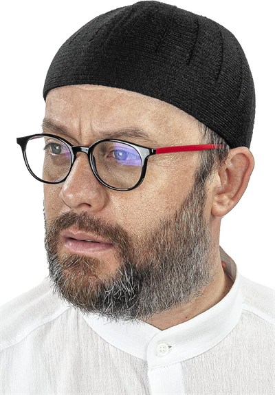 İhvan Online Orlon Örme Kışlık Yün Bere Takke Sade Siyah