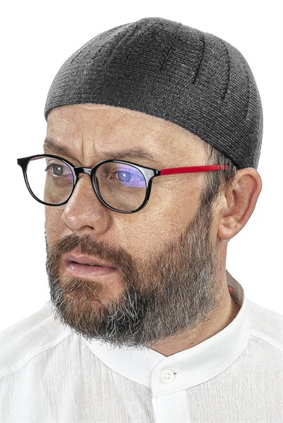 İhvan Online Orlon Örme Kışlık Yün Bere Takke Sade Füme