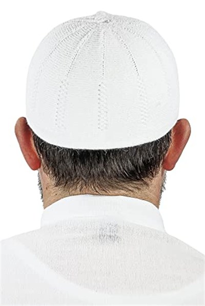 İhvan Online Orlon Örme Kışlık Yün Bere Takke Baklava Desen Beyaz
