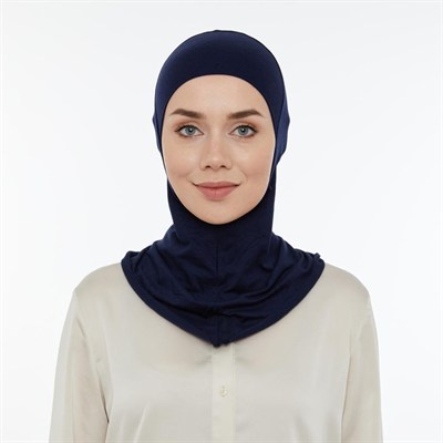 İhvan Online Pratik Boyunluklu Tesettür Hijab Bone Lacivert