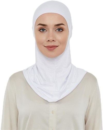 İhvan Online Pratik Boyunluklu Tesettür Hijab Bone Beyaz