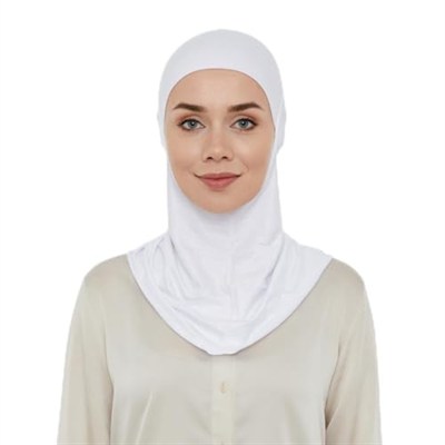İhvan Online Pratik Boyunluklu Tesettür Hijab Bone Beyaz