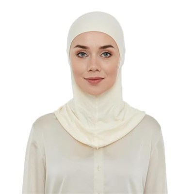 İhvan Online Pratik Boyunluklu Tesettür Hijab Bone Krem
