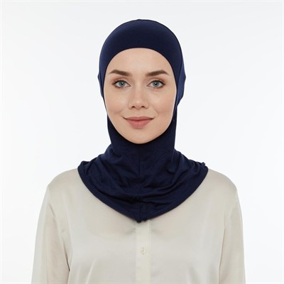 İhvan Online Pratik Boyunluklu Tesettür Hijab Bone Lacivert