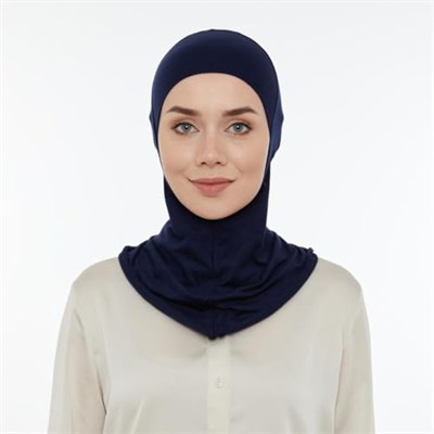 İhvan Online Pratik Boyunluklu Tesettür Hijab Bone Lacivert