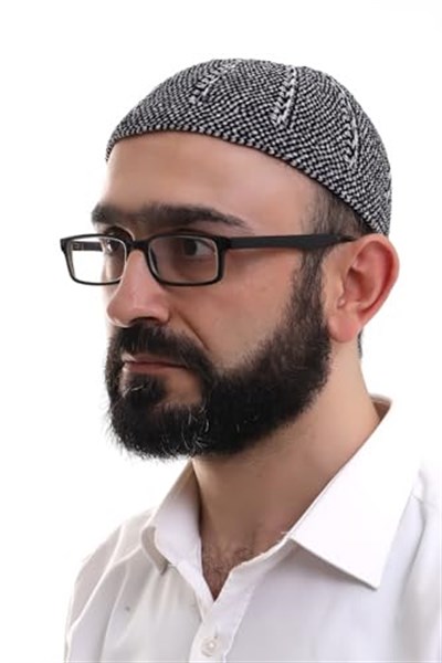 İhvan Online Siyah Gri Kışlık Çift Renk Kadife Namaz Takkesi