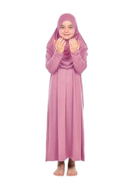 Ihvan Online Tek Parça Pratik Başörtülü Çocuk Namaz Elbisesi Haki - Seçenekler: 6-7 Yıl, 8-9 Yıl, 10-11 Yıl, Tek Beden