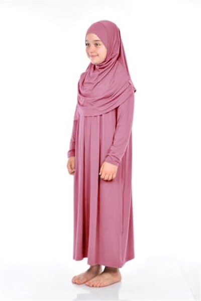 Ihvan Online Tek Parça Pratik Başörtülü Çocuk Namaz Elbisesi Haki - Seçenekler: 6-7 Yıl, 8-9 Yıl, 10-11 Yıl, Tek Beden