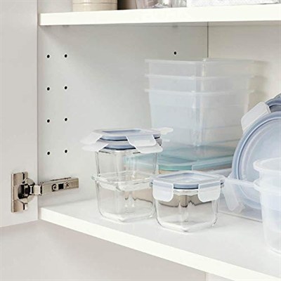 IKEA ASIA 365+ Cam Saklama Kutuları, Kapaklı Yiyecek Kabı, SquareGlass 180ml, 3lü Set