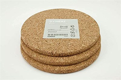 IKEA HEAT 3lü set mantar tencere altlığı 19 cm çapında mantar altlık