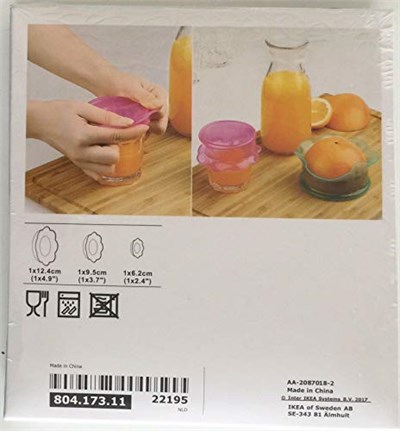 Ikea OVERMATT Silikon Gıda Kapakları, 3lü Set, Çok Renkli