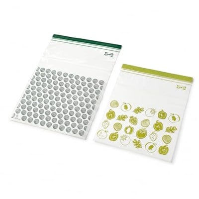 Ikea Plastik torba Istad, 30 adet paket, şunlardan oluşur: 15 torba 6 l (28,5 x 41 cm) ve 15 torba 4,5 l (27 x 34 cm), tekrar kullanılabilir, çünkü tekrar kapatılabilir