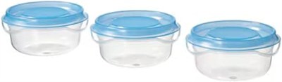 IKEA PRUTA Gıda Kabı, Şeffaf/Mavi, 70 ml, 3 Adet
