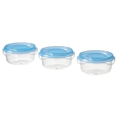 IKEA PRUTA Gıda Kabı, Şeffaf/Mavi, 70 ml, 3 Adet