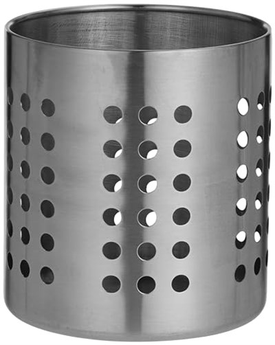IKEA sepeti Ordning Besteckstaender paslanmaz çelik – Kuechenutensilienhalter – 12 cm Çap-13,5 cm Yükseklik, paslanmaz çelik, Gümüş, 14 x 12 x 12 cm