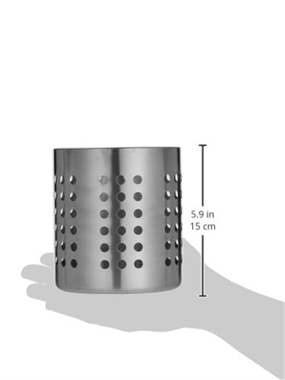 IKEA sepeti Ordning Besteckstaender paslanmaz çelik – Kuechenutensilienhalter – 12 cm Çap-13,5 cm Yükseklik, paslanmaz çelik, Gümüş, 14 x 12 x 12 cm