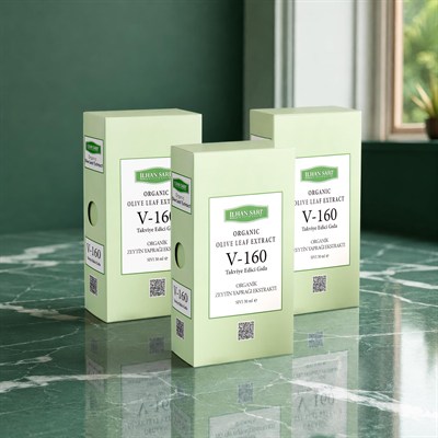 İlhan Sarı Organik V-160 Zeytin Yaprağı Özü, Yüksek Oleuropein İçerikli, Ecocert Onaylı, Organik Sertifikalı, 30 ml
