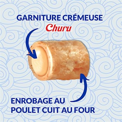 INABA Churu Bites - Kedi elinizden beslenmek için davranır - kremsi dolgulu çıtır çantalar - tavuk