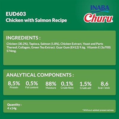 Inaba Ciao Churu Somon Aromalı Tavuklu Köpek Ödül Maması Atıştırmalığı 8x20 gr