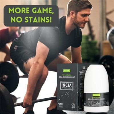 INCIA%100 Doğal Roll On Deodorant Erkekler İçin Ter Kokusu Önleyici Leke Yapmayan 50 ml - Seçenekler: 50 ml (1er Pack), 50 ml (1er Pack) (2 paketi)