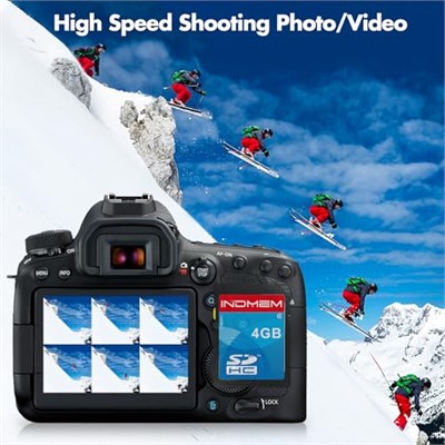 INDMEM SD Kart 4 GB 5 Paket SDHC Sınıf 4 Flash Bellek Kartı 4 GB Dijital Kamera Kartları