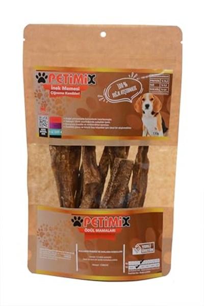 İnek Memesi Çubukları Çiğneme Kemikleri Köpek Ödül Maması 130g