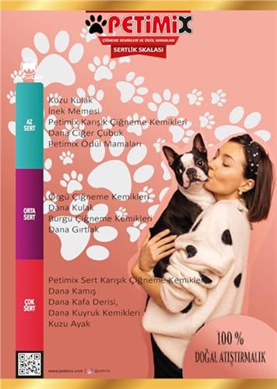 İnek Memesi Çubukları Çiğneme Kemikleri Köpek Ödül Maması 130g
