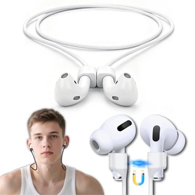 Inesore Manyetik ile 1 Paket AirPod Kayışı,Spor Anti-Kayıp için AirPod Kordon Anti-Kayıp,AirPods 4 ile Uyumlu Hava Bölmeleri Aksesuarları, Air Pod Pro 2/1, Air Pod 3/2/1 -Beyaz