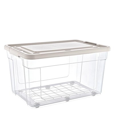 Infinity Şeffaf Tekerlekli Saklama Kabı - 47,5x69,5x40,5 (h) cm (90 LİTRE)