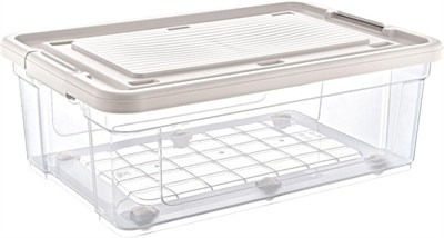Infinity Şeffaf Tekerlekli Saklama Kabı - 47,5x69,5x40,5 (h) cm (90 LİTRE)