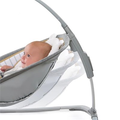 Ingenuity Boutique Koleksiyonu Yıkanabilir Premium Peluş Kumaşlı Katlanabilir Bebek Sallanan Koltuğu - Bella Teddy, 0-30 Ay