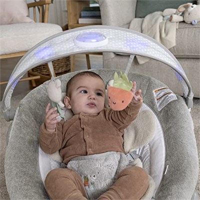 Ingenuity InLighten Bebek Zıplama Koltuğu Işıklı Oyuncak Bar ve Tavşan Karın Zamanı Yastık Matı Yenidoğan ve üzeri, 9 kga kadar