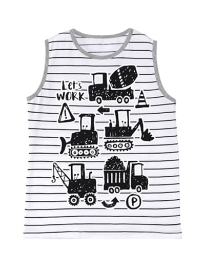 İnşaat Aracı Erkek Çocuk T-shirt Kapri Şort Takım
