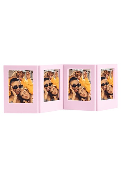 Instax Mini Film Uyumlu Pembe 4lü Mıknatıslı Fotoğraf Çerçeve Seti