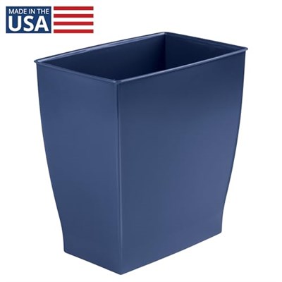 InterDesign Mono çöp kovası çöp kutusu – Dikdörtgen, plastik, plastik, koyu mavi, 28.4 x 18.9 x 30.3 cm