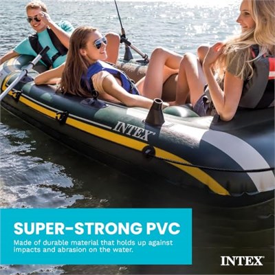 INTEX Seahawk Şişme Bot Serisi: Deluxe Tekne Kürekleri ve Yüksek Çıkışlı Pompa İçerir - SuperStrong PVC - Olta Tutucular - Kaynaklı Kürek Kilitleri - Ağır Hizmet Tipi Kepçe Kolu