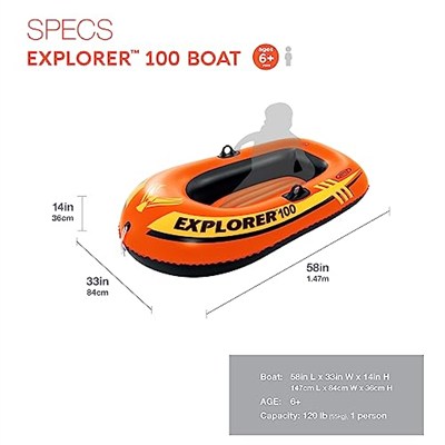 İntex Tek Kişilik Explorer Bot 100(147x84x36)