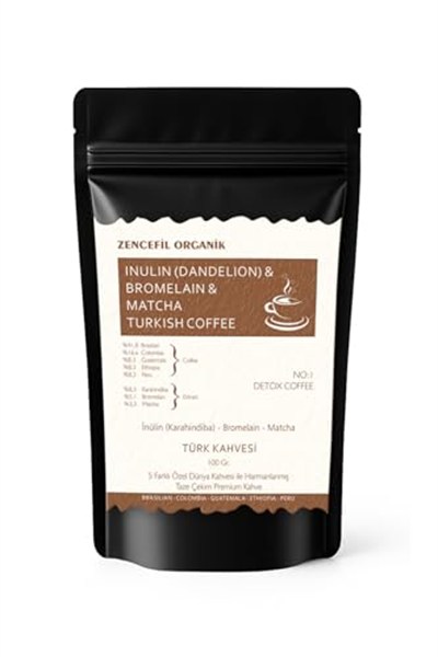 İnülin Ve Bromelain Coffee Türk Kahvesi 100 Gr. Karahindiba & Bromelain & Matcha Kahvesi