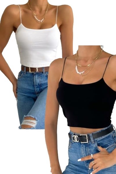 İp Askılı Crop Bluz