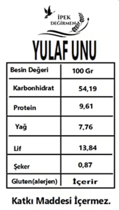 İpek Değirmen Glutensiz Yulaf Unu, 3 Kg, Çölyak Uygun, Saf