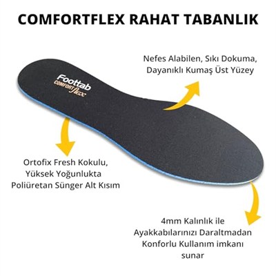 ipekbazaar ComfortFlex Ayakkabı Tabanlığı, Soft Rahat Spor Tabanlık, Kadın, Erkek, Ayakkabı Tabanı (Siyah, 43-44)