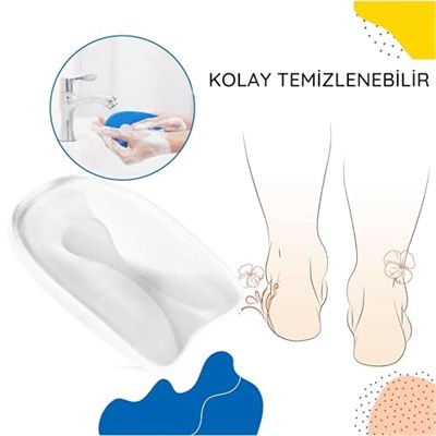 ipekbazaar U Dizayn Jel Topuk Destek Bandı, Yapışkanlı Kaydırmaz Topuk Dikeni Ayakkabı Tabanlığı