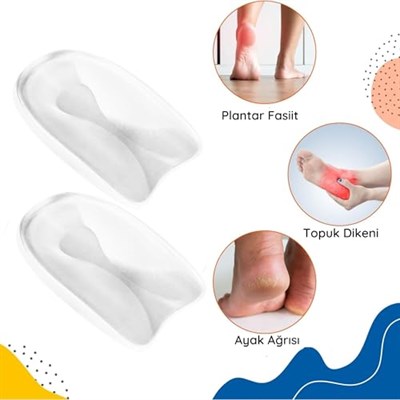 ipekbazaar U Dizayn Jel Topuk Destek Bandı, Yapışkanlı Kaydırmaz Topuk Dikeni Ayakkabı Tabanlığı