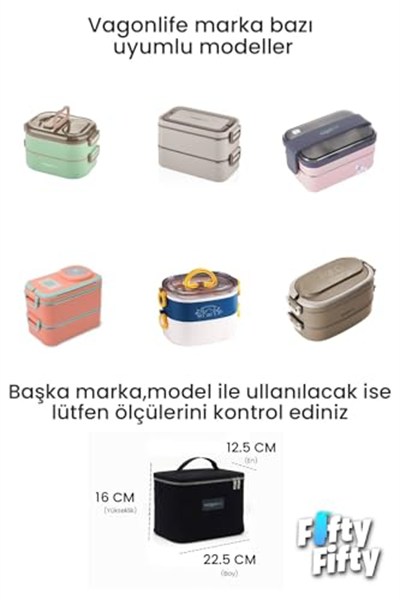 Isı Yalıtımlı Termal Yemek Beslenme Çantası Mama Taşıma Termos Çanta Sıcak ve Soğuk -FFVGNB1063 (Antrasit)