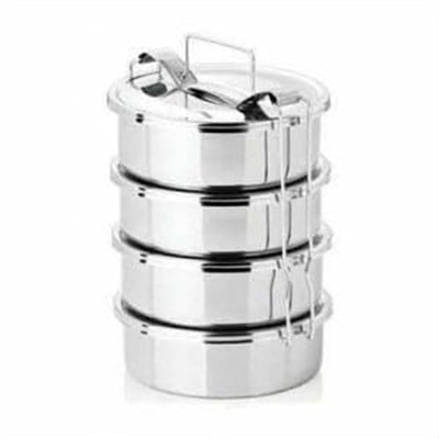 Isıtılabilir Sefertası 4 Katlı 1-3 Kişilik,12x6cm Sefer Tası,Paslanmaz Çelik 4 Kap Yemek Taşıma Kabı
