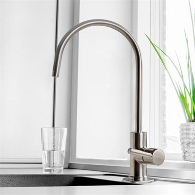 Ispring GA1-BN 16,5 x 27,9 cm 14OZ masif pirinç ağır zorunlu su filtresi Designer musluk – EU stil High-spout, GA1-BN