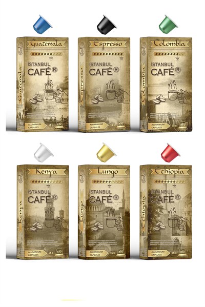 İstanbul Cafe® Alüminyum Nespresso Uyumlu Kapsül Kahve 6lı Paket