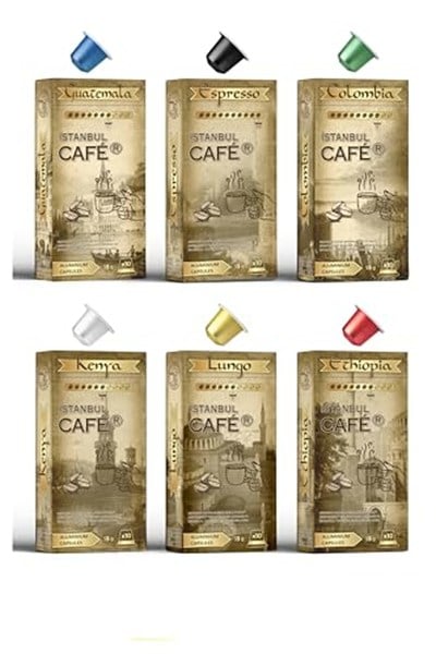 İstanbul Cafe® Alüminyum Nespresso Uyumlu Kapsül Kahve 6lı Paket